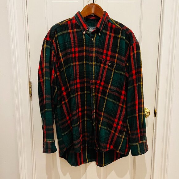 Vintage Woolrich Heavy Weight Thick Flannel Button Down Size XL - Picture 1 of 16